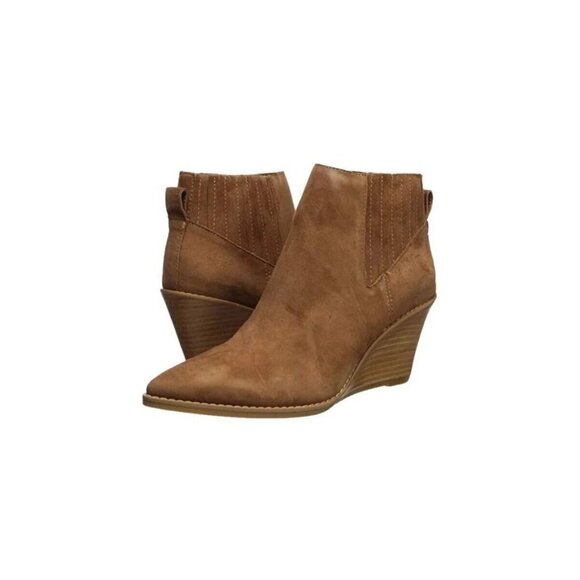 Calvin Klein Women's Tabby Ankle Boot, Russet Kid Suede 6.5 M US - Picture 1 of 8